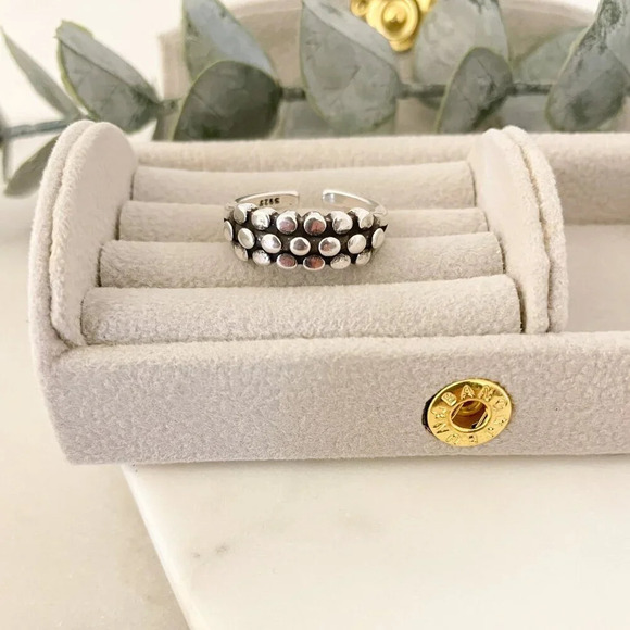 925 Sterling Silver Bead Ring Minimalist Ring Dainty Ring Stacakble Ring Band - Picture 6 of 9